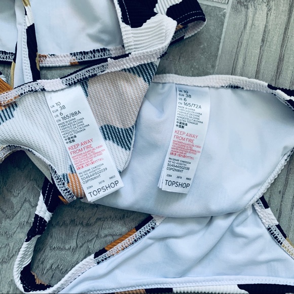 TOPSHOP Leopard Ribbed Bikini Set - Picture 8 of 8